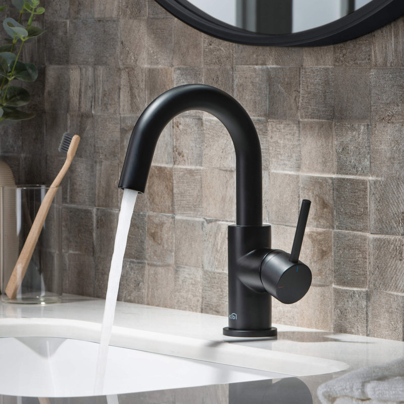 KIBI USA Circular Single Hole Bathroom Faucet with Drain Assembly & Reviews Wayfair
